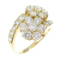 K18YG フラワー ダイヤモンドリング