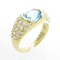 K18YG ブルートパーズリング