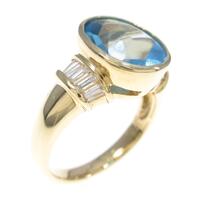 K18YG ブルートパーズリング