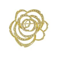 K18YG ローズ ダイヤモンドブローチ