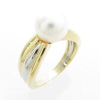 K18YG／PT アコヤパールリング