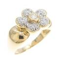 K18YG／PT フラワー ダイヤモンドリング