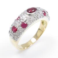 K18YG／PT ルビーリング