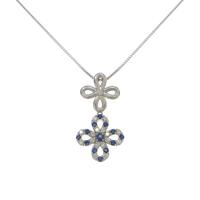PT フラワー サファイヤネックレス