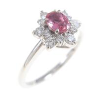 PT フラワー ピンクサファイヤリング