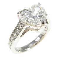 【リメイク】プラチナダイヤモンドリング 3．013ct・E・SI2・ハートシェイプ