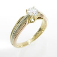 カルティエ ソリテールトリニティ3ゴールド リング 0．34ct・F・VVS2