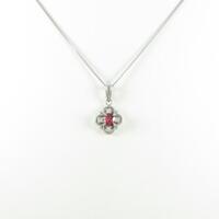 PT／K14WG フラワー ルビーネックレス