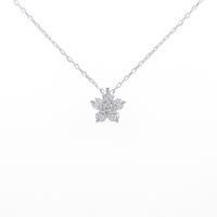 K18WG フラワー ダイヤモンドネックレス