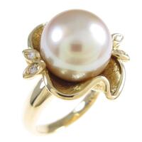 K18YG シロチョウパールリング