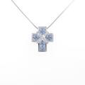 K18WG クロス サファイヤネックレス
