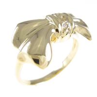 K18YG リボン ダイヤモンドリング