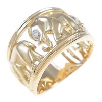 K18YG／K18WG エレファント ダイヤモンドリング