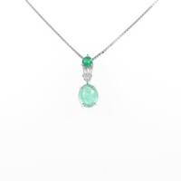 K18WG エメラルドネックレス