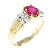 K18YG／PT ルビーリング