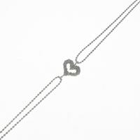 K14WG ハート ダイヤモンドブレスレット