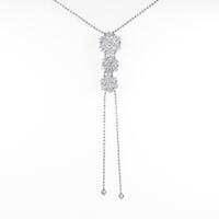 K18WG フラワー ダイヤモンドネックレス