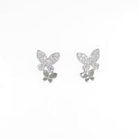 416WG／K18WG バタフライ ダイヤモンドピアス