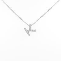 K14WG／K18WG イニシャルK ダイヤモンドネックレス