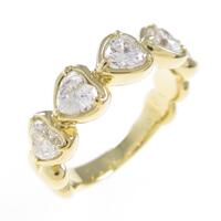 K18YG ハート ダイヤモンドリング