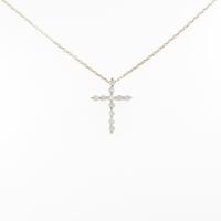 【リメイク】K18YG クロス ダイヤモンドネックレス