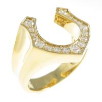 【新品】K18YG ホースシュー ダイヤモンドリング