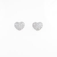【リメイク】K18WG パヴェ ハート ダイヤモンドピアス