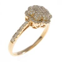 K18PG フラワー ダイヤモンドリング