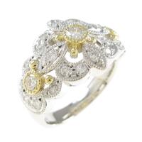 PT／K18YG フラワー ダイヤモンドリング