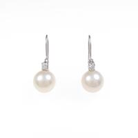 K18WG シロチョウパールピアス