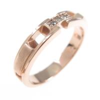 K10PG スリーストーン ダイヤモンドリング