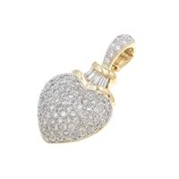 K18YG／K18WG パヴェ ハート ダイヤモンドペンダント