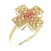 K18YG クロス サファイヤリング