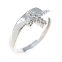 K10WG クロス ダイヤモンドリング