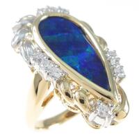 K18YG／PT ボルダーオパールリング