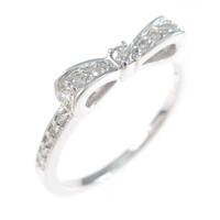 K18WG リボン ダイヤモンドリング