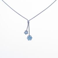 K18WG フラワー ブルートパーズネックレス