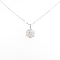 K18WG フラワー ダイヤモンドネックレス