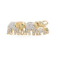 750YG／750WG エレファント エメラルドブローチ