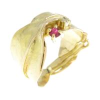 K18YG リーフ ルビーリング