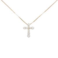 K18YG クロス ダイヤモンドネックレス