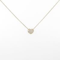 K18YG ハート ダイヤモンドネックレス