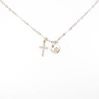 K10PG クロス×アップル ダイヤモンドネックレス