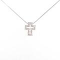 K18WG クロス ダイヤモンドネックレス