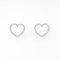 K18WG／PT ハート ダイヤモンドピアス