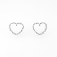 K18WG／PT ハート ダイヤモンドピアス