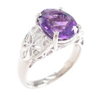 K18WG アメジストリング