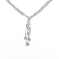 K18WG ピンクサファイヤネックレス