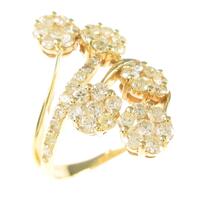 K18YG フラワー ダイヤモンドリング