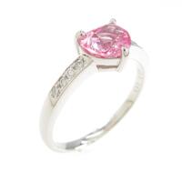 PT ハート ピンクサファイヤリング